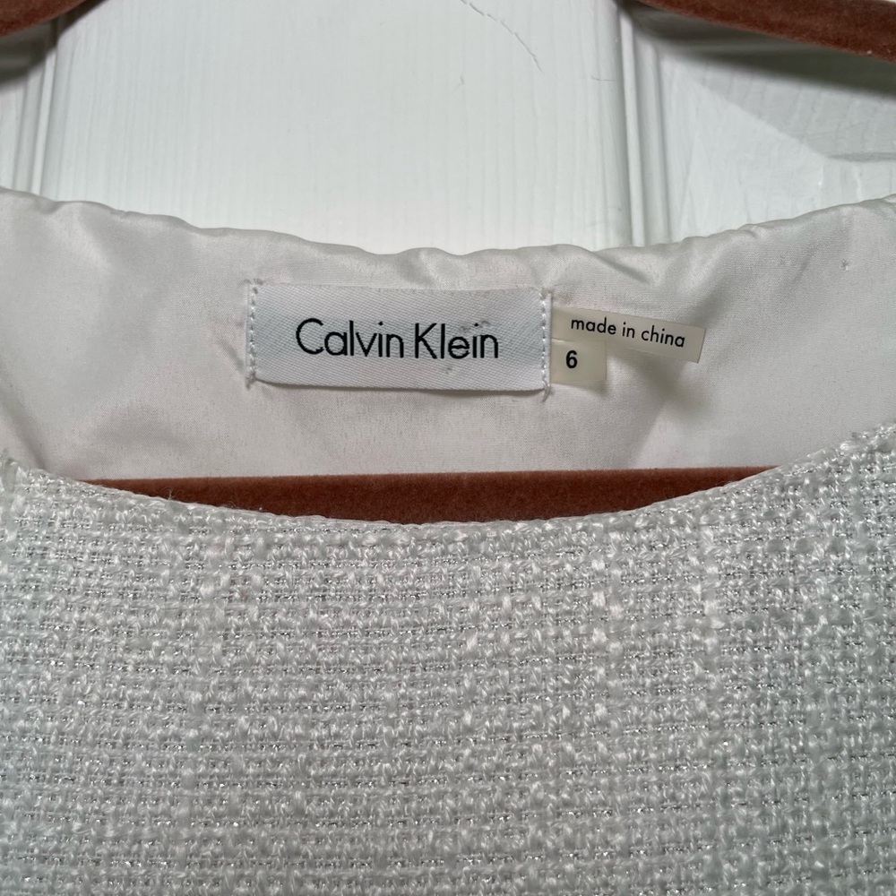 Calvin Klein White Textured Dress